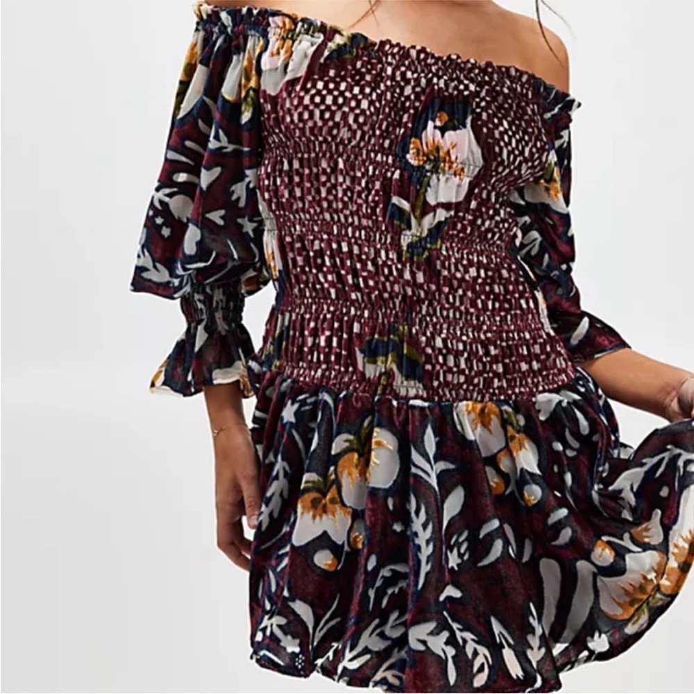 NWOT Free People Bali Aveline Velvet Mini Dress Small
